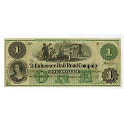 Tallahassee Rail Road Co., 18xx, ca.1850-60's Obsolete Banknote.