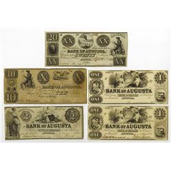 Bank of Augusta Obsolete Banknote Assortment.