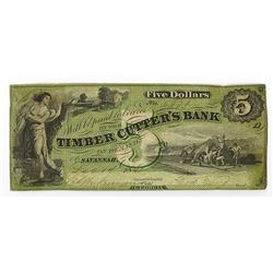 Timber Cutter's Bank, 1861 Obsolete Banknote.