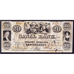 Canal Bank - New Orleans Canal & Banking Co.1849 Rare Issued Banknote.