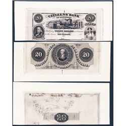 Citizens' Bank of Louisiana, Reprint Proof Trio.