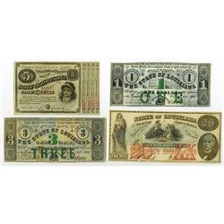 State of Louisiana, 1862 Obsolete Banknote Trio.