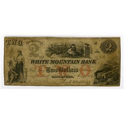 White Mountain Bank, 1860 Issued "Santa Claus" Obsolete Banknote.