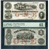 Image 1 : Bordentown Banking Co. & Sussex Bank, 1850s, Pair of Obsolete Notes