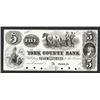 Image 1 : York County Bank, ca.1840-50 Proof Banknote.