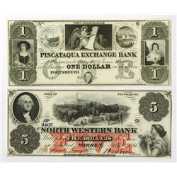 North Eastern Obsolete Banknote Pair.