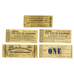 United States Obsolete Currency, 1862, Quintet of Notes