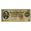 Image 1 : U.S. Gold Certificate, $100, Series of 1882, Small Red Seal, Fr#1210 Issued Banknote.