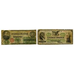 U.S. Legal Tender, 1862 Dated Banknote Pair.