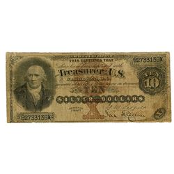 U.S. Silver Certificate, $10, Series of 1880, Large Brown Seal, "Black Back", Fr#287 Issued Banknote