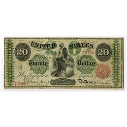 U.S. Legal Tender, $20, Act of March 3, 1863, Fr.126b, "New Series 23", 2nd Obligation Back.