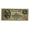 Image 1 : Athens National Bank, Pennsylvania, $5, 1882, 2nd Charter Brown Back, Ch#5202.