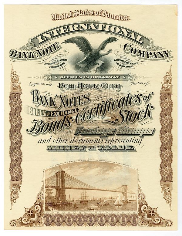 International Bank Note Company Advertising Broadside and Possibly used ...