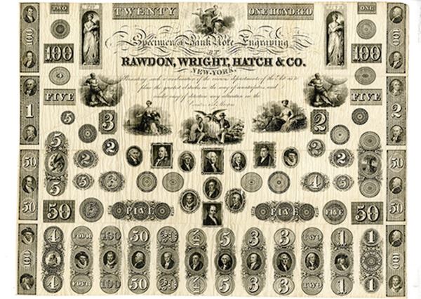 Bank Note Engaving Rawdon, Wright, Hatch & Co.,