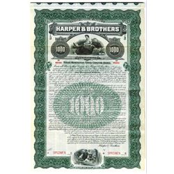 Harper & Brothers, 1906 Specimen Bond