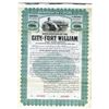 Image 1 : City of Fort William, 1908 "Street Railway" Specimen Bond.