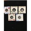 Image 1 : CANADA 5 CENTS SILVER LOT OF 5 VICTORIA COINS!