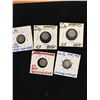 Image 2 : CANADA 5 CENTS SILVER LOT OF 5 VICTORIA COINS!