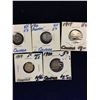 Image 1 : CANADA 5 CENTS LOT OF 5 GEOEGE V COINS