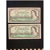 Image 1 : 1954 MODIFIED $1.00 NOTES LOT OF 2 CHOICE UNC NOTES!
