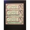 Image 1 : 1967 CANADA $1.00 NOTES!3 IN SEQUENCE! CHOICE UNC!