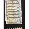 Image 1 : 1973 CANADA $1.00 NOTES !7 IN SEQUENCE! CHOICE UNC!