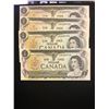 Image 1 : 1973 CANADA $1.00 NOTES! 4 IN SEQUENCE! CHOICE UNC!