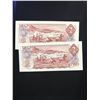 Image 2 : 1974 BANK OF CANADA $2.00 NOTES! 2 IN SEQUENCE!CHOICE UNC!