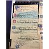 Image 2 : 1940,s OBSOLETE CHEQUES LOT! WITH POSTAGE STAMPS!