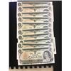 Image 1 : 1973 CANADA $1.00 NOTES !10 IN SEQUENCE! CHOICE UNC!