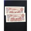 Image 2 : 1974 BANK OF CANADA $2.00 NOTES! 2 IN SEQUENCE!CHOICE UNC!