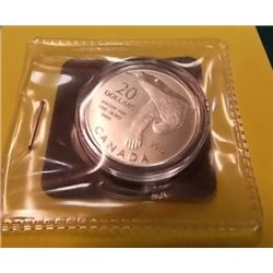 SILVER COIN - 2012 CDA  POLAR BEAR - $20 FACE VALUE - 1/4 OUNCE .9999 FINE SILVER