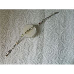 BRACELET - 6 MARQUISE FACETTED MULTI GEMSTONES & DIAMOND IN STERLING SILVER CROSS OVER WAVE DESIGNED
