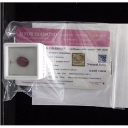 GEMSTONE - 2.96CT OVAL FACETED RUBY - ASSAY CARD CERTIFICATION BOTH SEALED AND NUMBERED - RETAIL EST