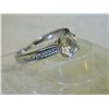 Image 2 : RING - 18K WHITE GOLD PLATED WITH ROUND FACETED SOLITAIRE CRYSTAL - RETAIL ESTIMATE $350