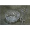 Image 1 : CRYSTAL BOWL AND PEDESTLE AND CRYSTAL VASE