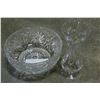 Image 3 : CRYSTAL BOWL AND PEDESTLE AND CRYSTAL VASE