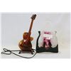 Image 1 : ILLUMINATED ART GLASS GUITAR + GLASS PURSE
