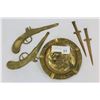 Image 2 : BRASS ASHTRAY PISTOL PLAQUES AND LETTER OPENERS