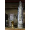 Image 1 : ART GLASS VASE SILVER COLORED VASE AND BRASS CANDLESTAND WITH SHADE