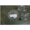 Image 2 : TWO CRYSTAL CANDLESTICKS AND LIDDED CRYSTAL DISH