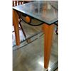 Image 2 : 3 PIECE MAPLE WITH GLASS TOP COFFEE TABLE SET