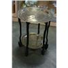 Image 1 : TWO TIER EASTERN WOOD AND BRASS TABLE