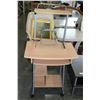 Image 1 : ROLLING OFFICE DESK WITH PULLOUT KEYBOARD TRAY