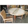 Image 2 : WOOD FOLDING PATIO TABLE AND 3 CHAIRS