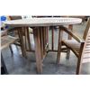 Image 3 : WOOD FOLDING PATIO TABLE AND 3 CHAIRS