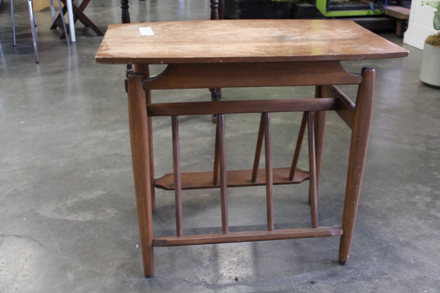 ANTIQUE MAGAZINE RACK TABLE