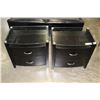 Image 1 : PAIR OF BRAND NEW MODERN GLASS TOP ESPRESSO FINISH NIGHTSTANDS, SOLID WOOD CONSTRUCTION, BALL BEARIN
