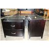 Image 3 : PAIR OF BRAND NEW MODERN GLASS TOP ESPRESSO FINISH NIGHTSTANDS, SOLID WOOD CONSTRUCTION, BALL BEARIN