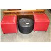 Image 2 : 3 LEATHER FOOTSTOOLS